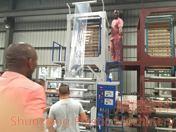 Nigeria Customers inspect zipper film blowing machine, zipper bag making machine, gravure printing machine in our factory